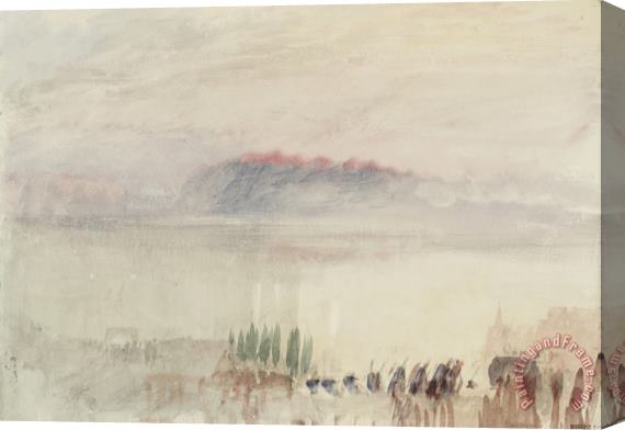Joseph Mallord William Turner From Lausanne Sketchbook [finberg Cccxxxiv], Funeral at Lausanne Stretched Canvas Print / Canvas Art